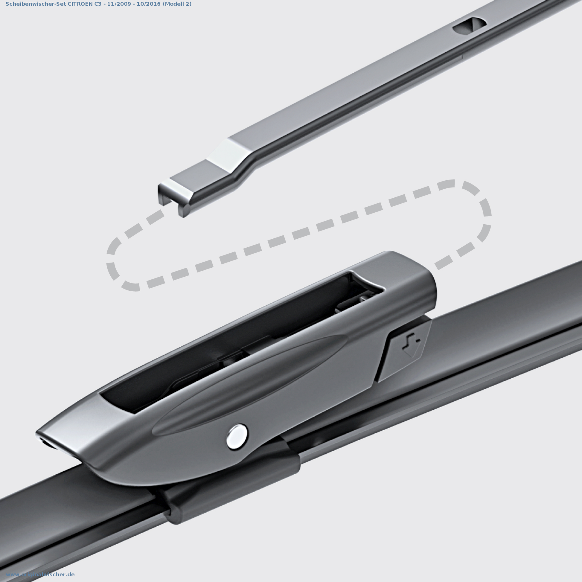 Bild 2: Scheibenwischer-Set CITROEN C3 - 11/2009 - 10/2016 (Modell 2)