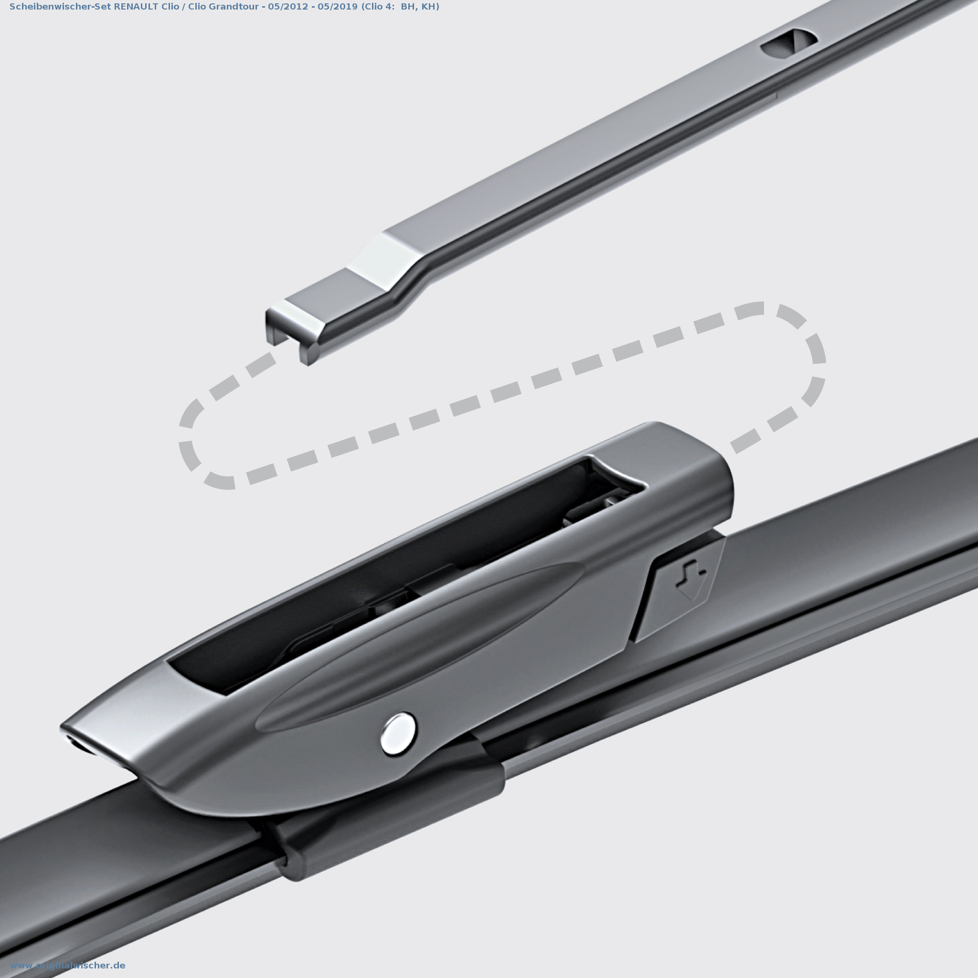 Bild 2: Scheibenwischer-Set RENAULT Clio / Clio Grandtour - 05/2012 - 05/2019 (Clio 4:  BH, KH)